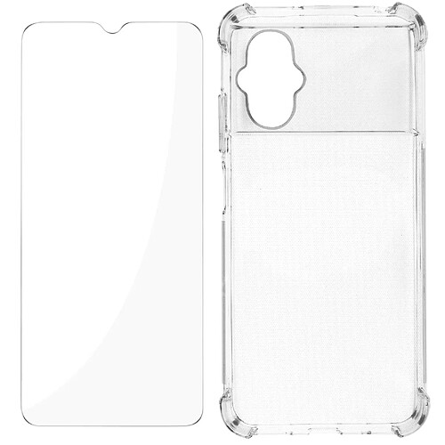 Avizar Pack Protection Xiaomi Poco M5 Coque Renforcée + Verre Trempé Transparent