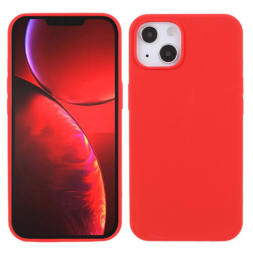 Coque en silicone solide, antichoc rouge pour votre Apple iPhone 13 6.1 pouces