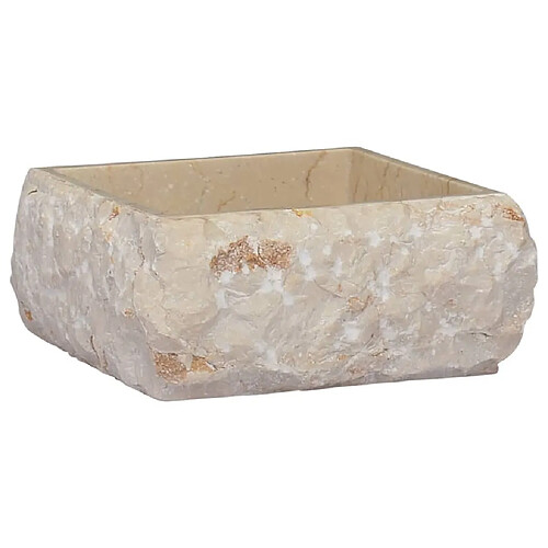 vidaXL Lavabo Crème 30x30x13 cm Marbre