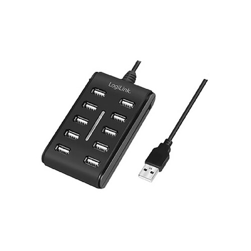 LogiLink Hub USB 2.0, 10 ports, avec interrupteur, noir ()