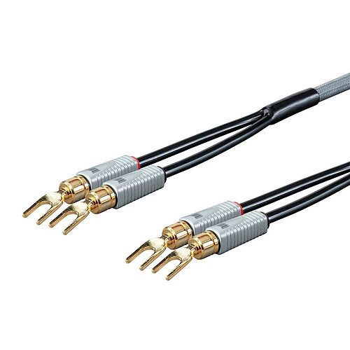 Monoprice Monolith Multi-Strand Conductors Speaker Wire | 14AWG | Oxygen Free Copper | PE Insulated | Gold Plated | Pair