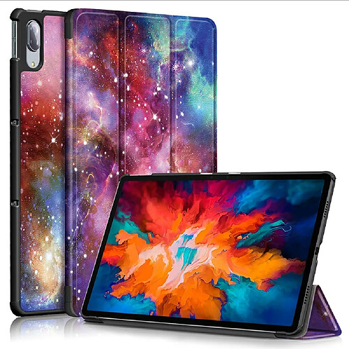 Etui en PU Impression de motifs Veille/Veille avec support tri-pliure motif galaxie pour votre Lenovo Tab P11 Pro J716/TB-J706F