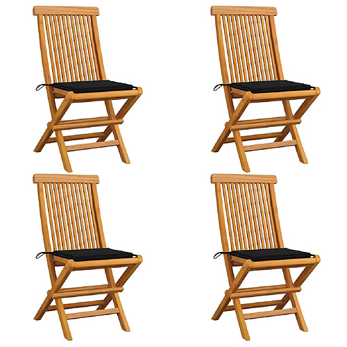 vidaXL Lot de 4 Chaises pliables - Teck massif