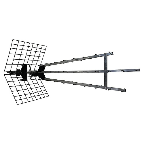 Antenne d'extérieur UHF Trinappe 4K HD amplifiée 57 dB - Filtre 4G, Prémontée, 470-790 MHz, Anti-corrosion