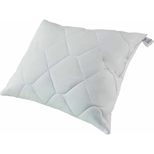 Coussin oreiller blanc-rembourrage : fibre hCS matériaux anti-allergène pour les personnes souffrant d'allergies-certifié öko-tex standard 100 inter widex happy-blanc 70x80 blanc