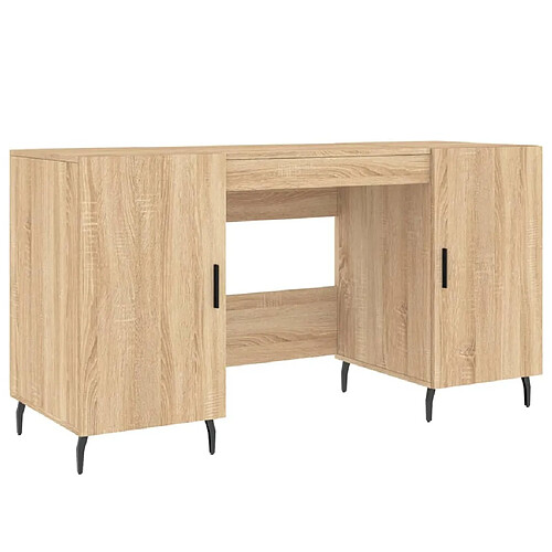 Maison Chic Bureau,Table de travail,bureau de travail pour chambre chêne sonoma 140x50x75 cm bois d'ingénierie -GKD49422