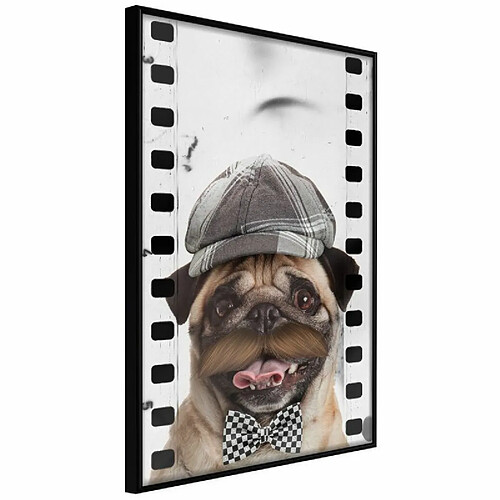 Paris Prix Affiche Murale Encadrée Dressed Up Pug 30 x 45 cm Noir