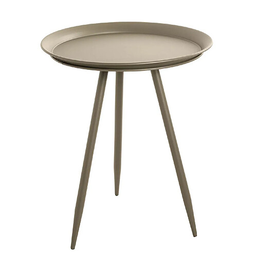 Pegane Table d'appoint ronde coloris vert en métal laqué -diamètre 44 x hauteur 54 cm