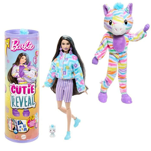 Barbie-Barbie Cutie Reveal-Poupée zebre Reve Coloré avec 10 surprises HRK39