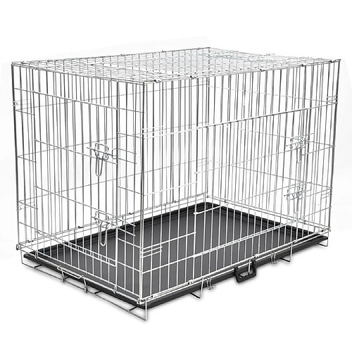 vidaXL Cage métallique et pliable pour chiens XL