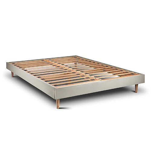 Sommeil de plomb Sommier Kit Velours Taupe 150x200 H29cm