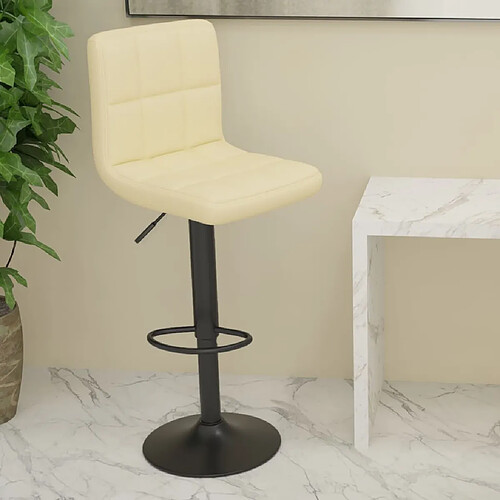 vidaXL Tabouret de bar Crème Tissu