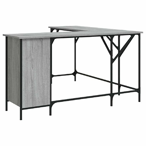 Maison Chic Bureau,Table de travail pour chambre sonoma gris 141x141x75 cm bois d'ingénierie -GKD16971