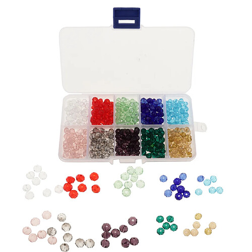 500pcs couleurs mélangées 6mm cristal verre rondelle facettes lâche entretoise perles