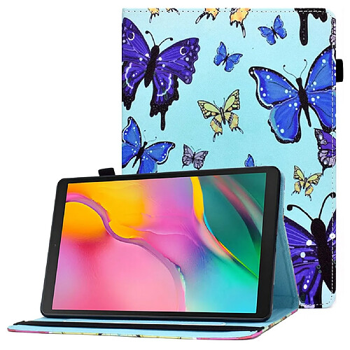 Etui en PU avec support et porte-cartes pour votre Samsung Galaxy Tab A 10.1 (2019) T510/T515 - papillon