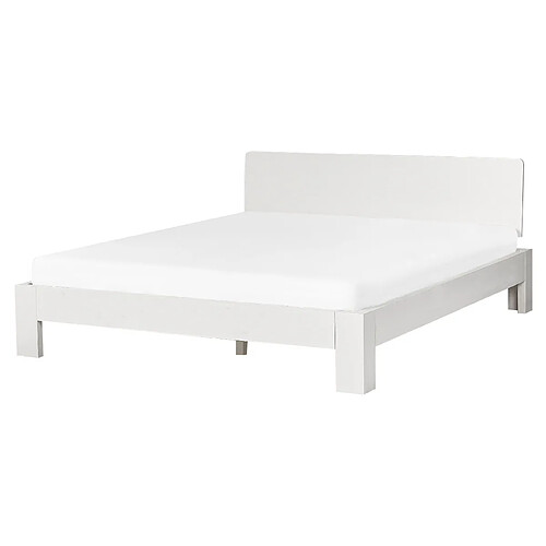 Beliani Lit double 160 x 200 cm en bois blanc ROYAN