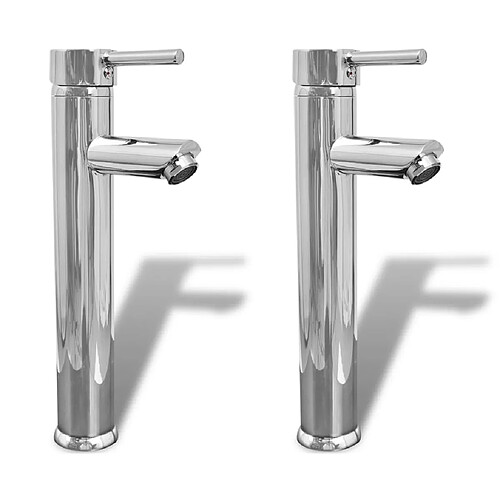 vidaXL Mitigeurs de salle de bain 2 pcs Chrome