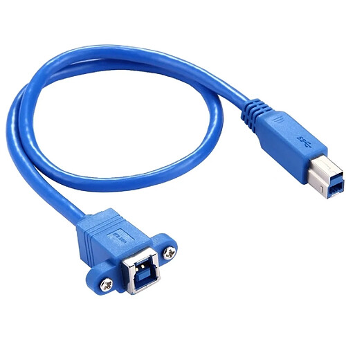 Wewoo Câble bleu pour Imprimante / Scanner 50cm USB 3.0 B Femelle à B Connecteur Mâle de Données