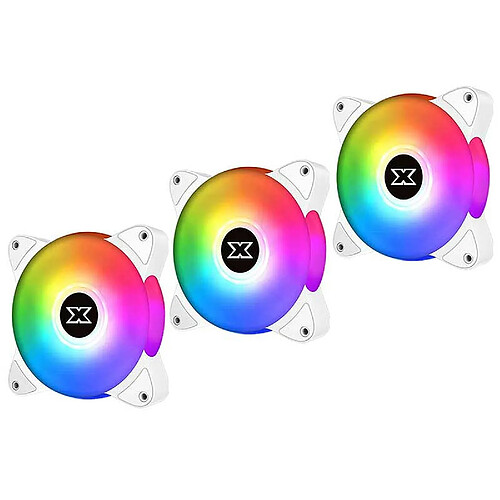 XIGMATEK Galaxy III Essential BX120 ARGB ARCTIC (Pack 3) - Ventilateur 120mm A-RGB pour boitier PC