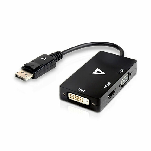 Adaptateur Mini DisplayPort vers VGA/DVI/HDMI V7 V7DP-VGADVIHDMI-1E Noir