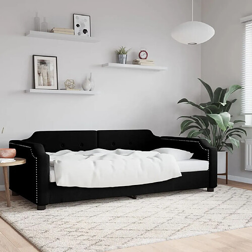 vidaXL Lit de repos sans matelas noir 80x200 cm tissu