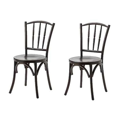 Amadeus Lot de 2 chaises Bistrot en bois - Marron foncé