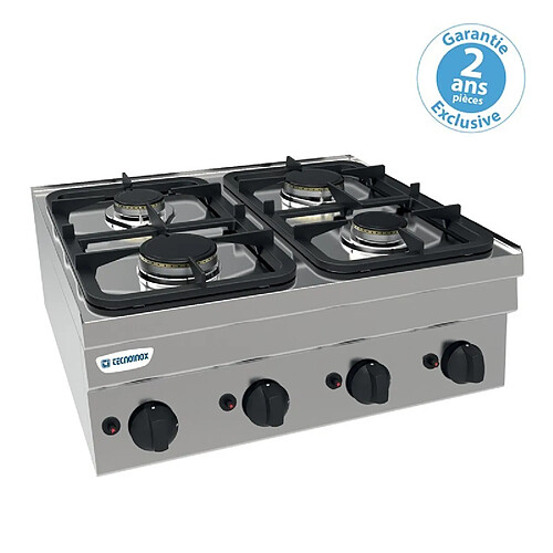 TECNOINOX Plaque de cuisson - top 6 feux vifs gaz - gamme 600