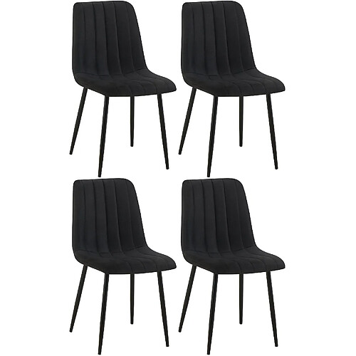 Non Lot de 4 chaises Dijon tissu