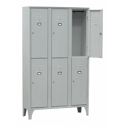 Armoire Vestiaire Multicases 3 Colonnes 6 Cases - L2G