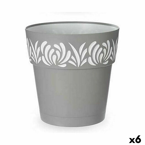 Pot auto-arrosant Stefanplast Gaia Gris Plastique 29 x 29 x 29 cm (6 Unités)