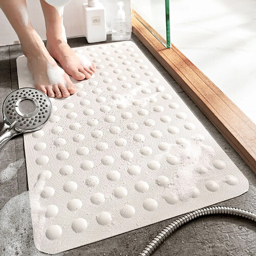 LUUCOZK Tapis de bain antidérapants, absorbants, à séchage rapide, décoration de salle de bain, blanc-55x55cm