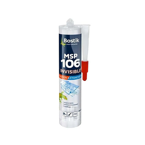 Mastic Bostik MSP 106 Polymère fixation et étanchéité translucide x5