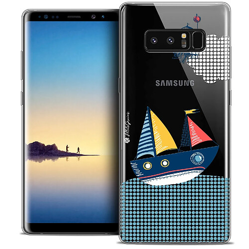 Caseink Coque Housse Etui Samsung Galaxy Note 8 (6.3 ) [Crystal Gel HD Collection Petits Grains ? Design MVE Le Bateau - Souple - Ultra Fin - Imprimé en France]