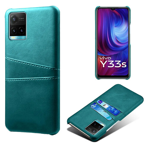 Coque en TPU + PU anti-chocs avec porte-cartes, vert pour votre Vivo Y21/Vivo Y21s/Vivo Y33s