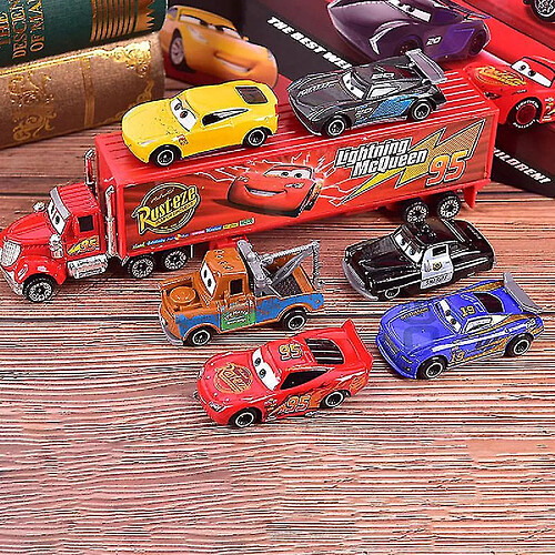 Universal 7pcs Lightning McQueen Jackson Storm Mack Truck Oncle Truck Diecast Metal Car Modèle