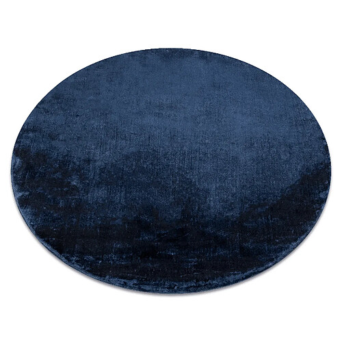 RUGSX Tapis VISCO cercle bleu foncé 10 peluche, IMITATION FOURRURE DE LAPIN cercle 120 cm