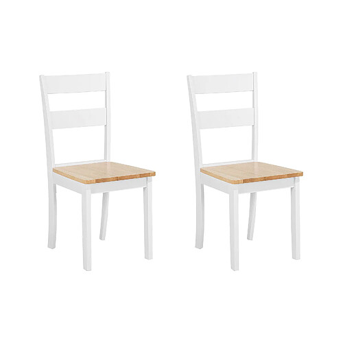 Beliani Chaise de salle à manger Set de 2 Blanc GEORGIA