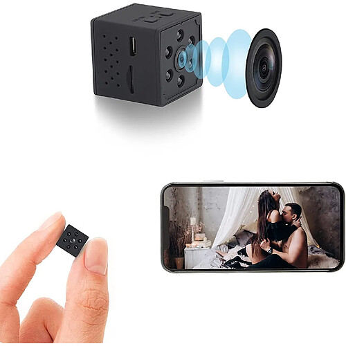 Mini caméra WiFi Full HD 1080p, petite caméra HD nounou portable avec vision nocturne et détection de mouvement, caméra de sécurité intérieure pour la maison et le bureau