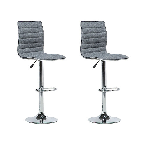 Beliani Tabouret de bar Set de 2 Gris LUCERNE