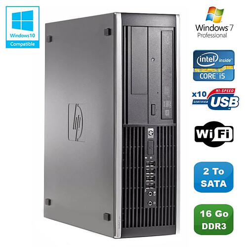 PC HP Compaq Elite 8100 SFF Intel Core i5 650 3.2GHz 16Go 2To Graveur WIFI W7 · Occasion