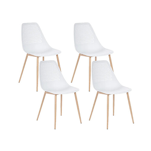 Beliani Lot de 4 chaises HAZELTON Blanc