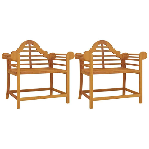 Maison Chic Lot de 2 Chaises de jardin,Fauteuil d'extérieur 91x62x94 cm Bois de teck solide -MN79185