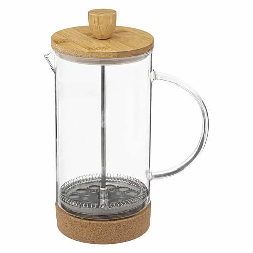 Cafetière en Verre Couvercle Bambou 1L Transparent