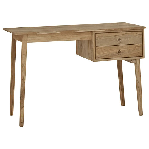 vidaXL Bureau avec 2 tiroirs 110x52x75 cm Bois de teck solide