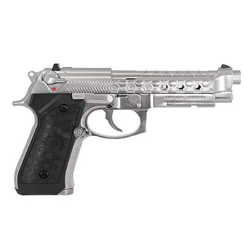 Réplique Airsoft Pistolet WE M92 HEXCUT CHROME GBB Style BERETTA