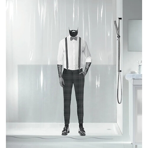 Spirella Rideau de douche PEVA DANDY 180x200cm Noir