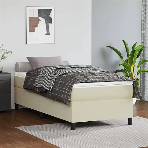 vidaXL Cadre de lit sans matelas crème 90x190 cm similicuir