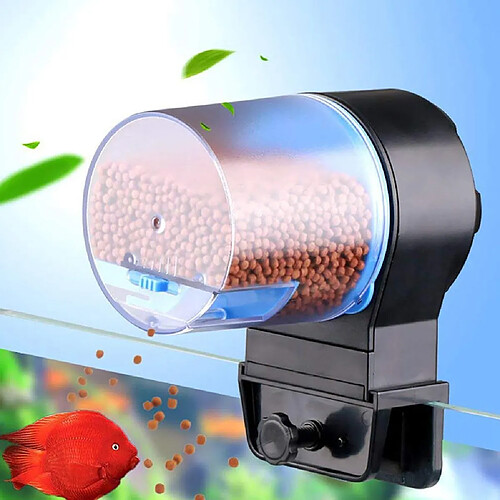 Universal Alimentation automatique intelligente pour aquariums, aquariums, minuteries électriques, alimentations alimentaires, outils d'alimentation de poissons de grande capacité.(Le noir)