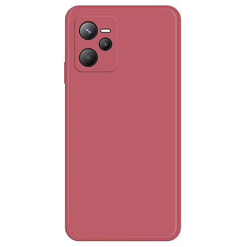 Coque en TPU anti-rayures, caoutchouté avec bord droit de la doublure pour votre Realme C35 4G - rouge