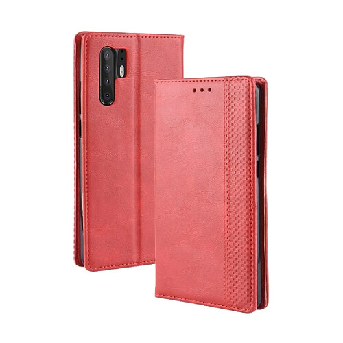 Wewoo Housse Coque Étui en cuir à boucle magnétique avec texture rétro et pour HuP30 Pro, support emplacements pour cartes porte-monnaie (rouge)